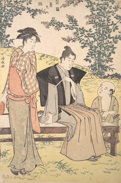 Osservando il trifoglio cespuglioso a Hagidera, 1785 da Torii Kiyonaga