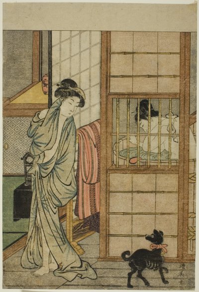 Donna dopo il bagno, da "Confronto di bellezze seducenti (Irokurabe enpu sugata)" da Torii Kiyonaga