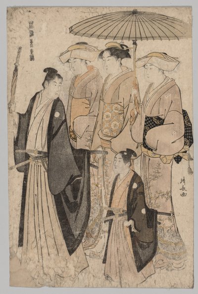 Donna di Yoshiwara e assistenti, 1752-1815 da Torii Kiyonaga