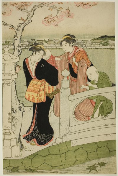 Donne e Bambini sulla Strada sopraelevata allo Stagno di Shinobazu da Torii Kiyonaga