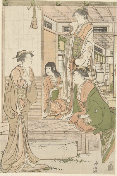 Yoshitsune porta una serenata a Joruri hime da Torii Kiyonaga