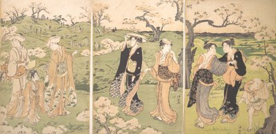Giovani Donne che Ammirano i Fiori di Ciliegio ad Asukayama da Torii Kiyonaga