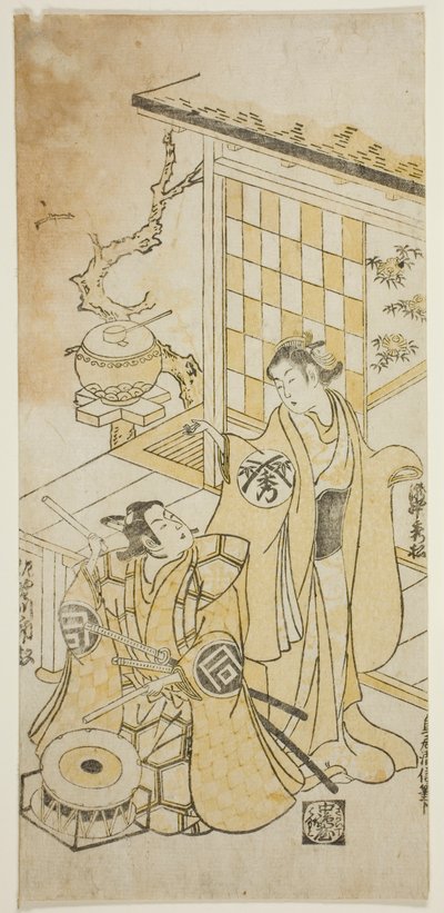 Gli attori Takinaka Hidematsu I e Sanogawa Ichimatsu I da Torii Kiyonobu II