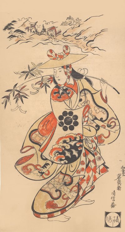 Attore Sawamura Kodenji come donna al tempo del festival Tanabata, 1698 da Torii Kiyonobu I
