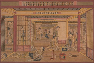 Vista interna nello Yoshiwara da Torii Kiyotada
