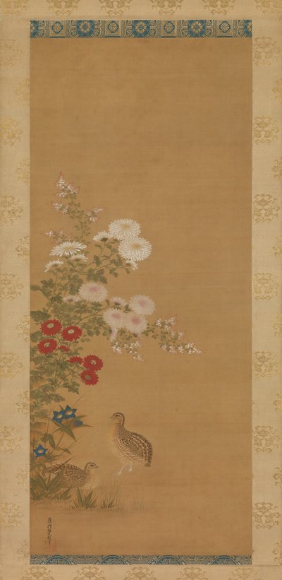 Quaglia e fiori autunnali, fine XVII secolo da Tosa Mitsuoki