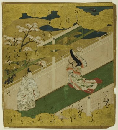 Illustrazione del Racconto di Genji, cap. 8 Hana no en da Tosa School