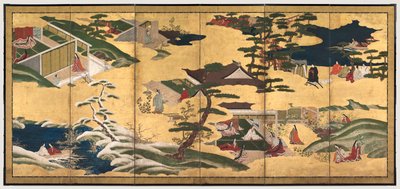 Scene dal racconto di Genji, fine 1700 da Tosa School
