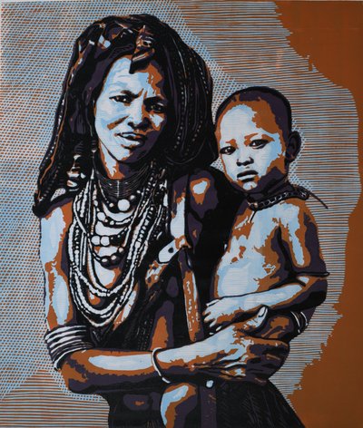 Madre e bambino della tribù da Tosin Oyeniyi