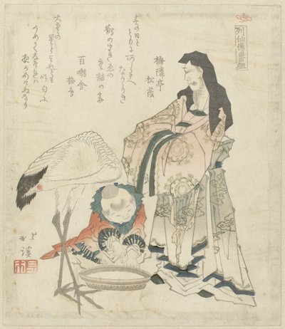 Filosofo cinese con gru da Totoya Hokkei