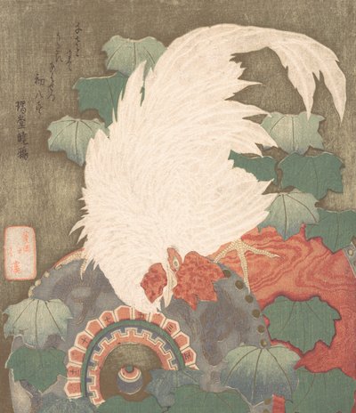 Gallo sul tamburo da Totoya Hokkei