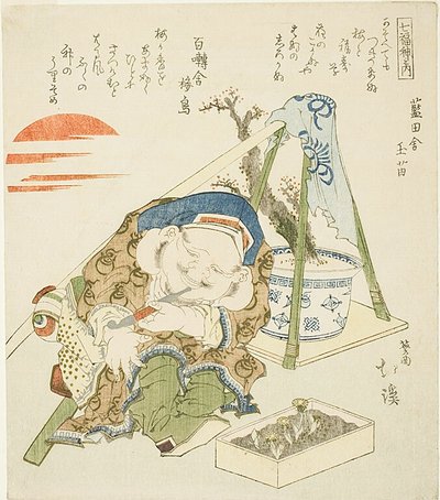 Daikoku, dalla serie dei "Sette dei della fortuna (Shichi fuku jin no uchi)". da Totoya Hokkei