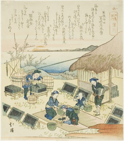 Hamagawa, dalla serie "Un resoconto di un viaggio a Enoshima (Enoshima kiko)" da Totoya Hokkei