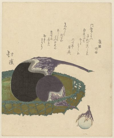 Cesto con melanzane da Totoya Hokkei