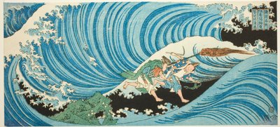 Il rituale della raccolta delle alghe nella provincia di Nagato, dalla serie "Luoghi famosi nelle province" da Totoya Hokkei