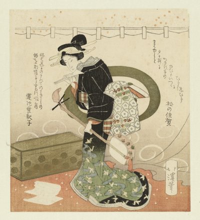 Donna con shamisen da Totoya Hokkei