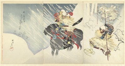 Generale Sasa Narimasa in una forte tempesta di neve da Toyohara Chikanobu