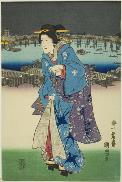 Divertimenti serali a Ryogoku nella capitale orientale (Toto Ryogoku yoasobi no zu) da Toyohara Kunichika
