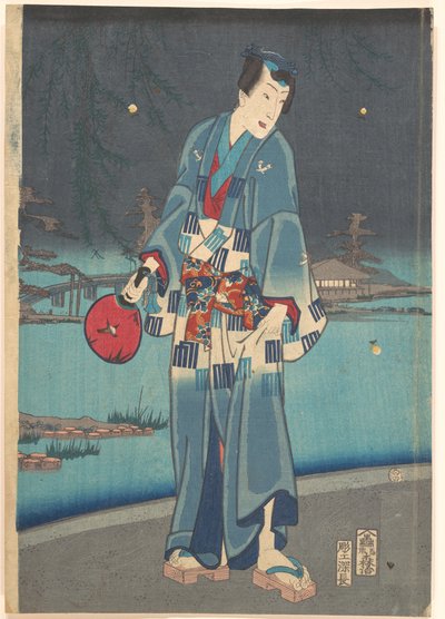 Genji moderno - Osservazione delle lucciole (Imayō Genji Shiken Hotaru Asobi) da Toyohara Kunichika