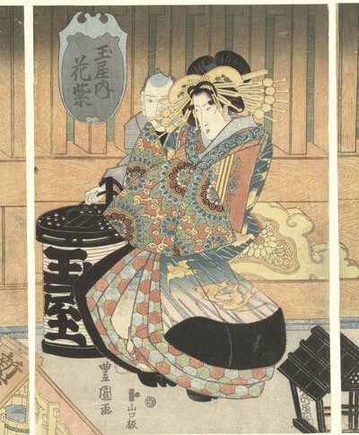 Tre cortigiane della casa Tamaya da Toyokuni (II) , Utagawa
