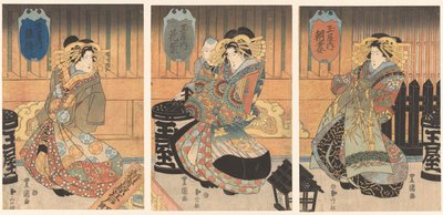 Tre cortigiane della casa Tamaya da Toyokuni (II) , Utagawa