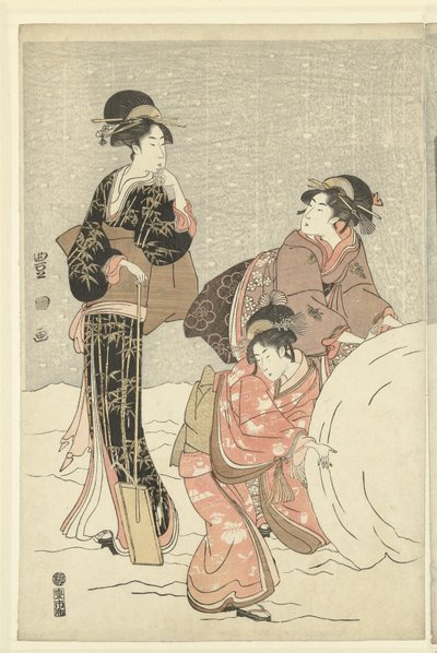 Palla di neve da Toyokuni (II) , Utagawa