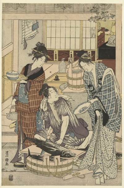 Venditore di pesce da Toyokuni (II) , Utagawa