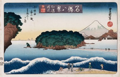 Tempo sereno, Enoshima, dalla serie Otto vedute di luoghi famosi da Toyokuni II