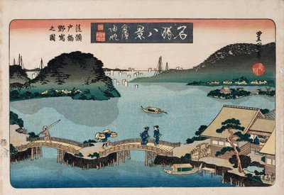 Crepuscolo, Atami, dalla serie "Otto vedute di luoghi famosi" da Toyokuni II