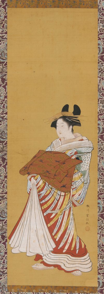 Yujo in parata da Toyonobu Utagawa