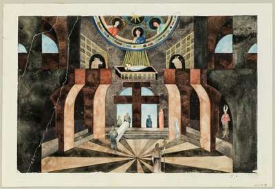 Scenografia per la tragedia Die Nibelungen di Friedrich Hebbel, ca 1934 da Traugott Müller