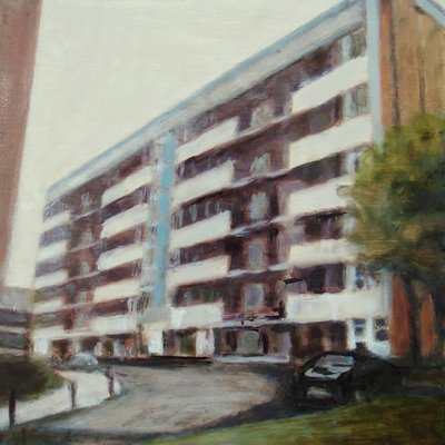 Un posto dove vivere 43, 2012 (olio su compensato) da Trevor Burgess