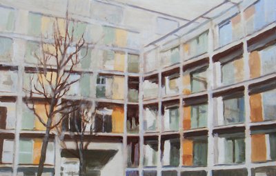 Un posto dove vivere 44, 2012 (olio su compensato) da Trevor Burgess