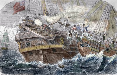 Cattura del Kent da parte del corsaro francese Robert Surcouf sulla nave La Confidence il 7/10/1800 nel Golfo del Bengala da Trichon (after)