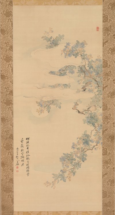 Piccolo uccello su un ramo di mirto crepe, XIX secolo da Tsubaki Chinzan