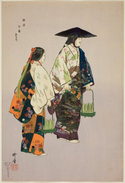 Asukagawa, dalla serie "Cento no drama (Nogaku hyakuban)" da Tsukioka Kogyo