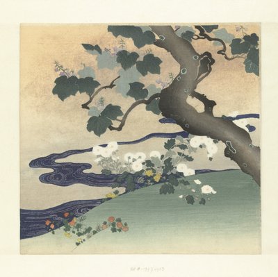 Albero e crisantemi da Tsukioka Kogyo