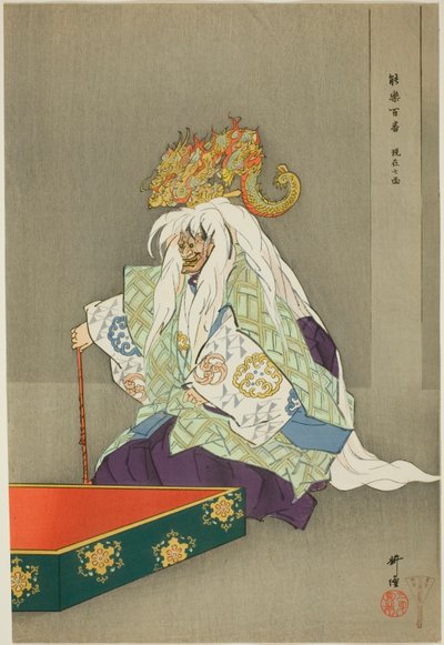 Genzai Shichimen, dalla serie "One Hundred No Dramas (Nogaku hyakuban)". da Tsukioka Kogyo