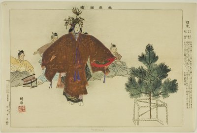 Hagoromo, dalla serie "Immagini di esibizioni No (Nogaku Zue)" da Tsukioka Kogyo
