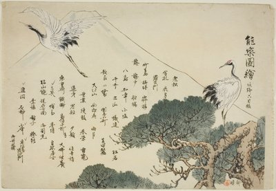 Pagina indice, stampe .151-.200 (Vol.2), dalla serie "Immagini di spettacoli No (Nogaku Zue)" da Tsukioka Kogyo