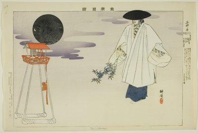 Miidera, dalla serie "Immagini di Spettacoli No (Nogaku Zue)" da Tsukioka Kogyo
