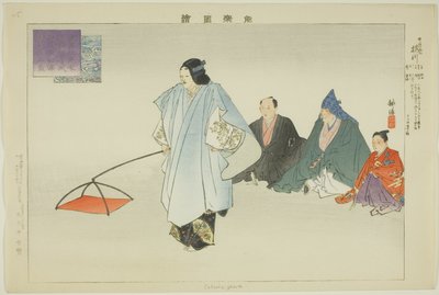 Sakuragawa, dalla serie "Immagini di spettacoli No (Nogaku Zue)" da Tsukioka Kogyo