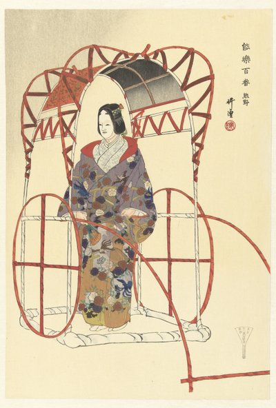 Scena dal dramma Noh Yuya da Tsukioka Kogyo