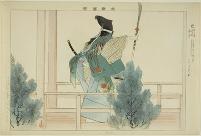Tomoe, dalla serie "Immagini di spettacoli No (Nogaku Zue)" da Tsukioka Kogyo