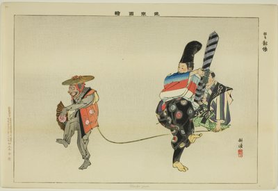 Utsubo-saru, dalla serie "Immagini di spettacoli No (Nogaku Zue)" da Tsukioka Kogyo