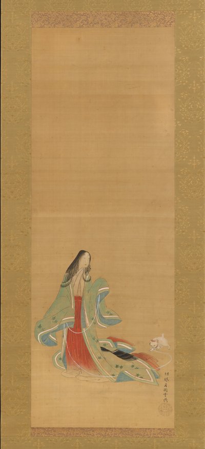 La Terza Principessa con il suo Gatto, dalle Nuove Erbe I Wakana I da Tsukioka Masanobu