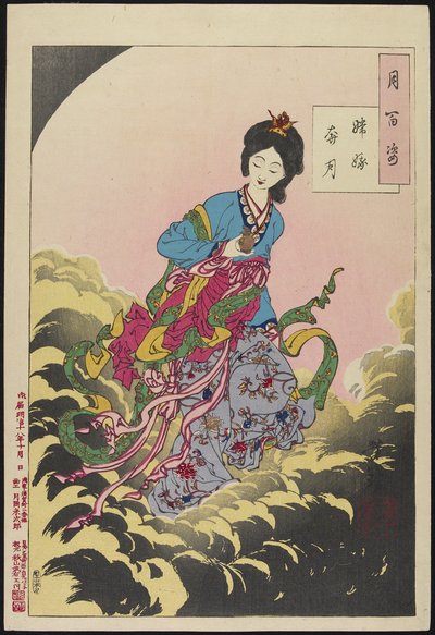 Chang-E che ascende alla luna, agosto 1885 da Tsukioka Yoshitoshi
