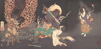 Fudo Myoo Minaccia un Novizio da Tsukioka Yoshitoshi