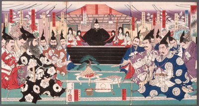 La grande conferenza sulla conquista della Corea da Tsukioka Yoshitoshi