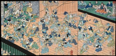 Gli allievi di Uji Jōetsu si esercitano nella scherma da Tsukioka Yoshitoshi